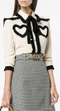 Ruffled Heart Blouse, White