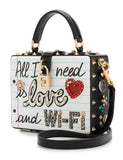 Graffiti Box Bag With Embellishment