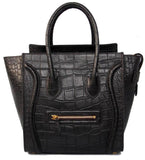 Black Crocodile Luggage Mini Handbag - DESIGNER INSPIRED FASHIONS