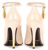 Padlock & Key Embellished Patent Leather Pumps in Nude or Black - DESIGNER INSPIRED FASHIONS