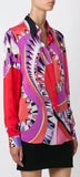 Graphic Print Silk Blouse - DESIGNER INSPIRED FASHIONS