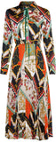 Patch Print Midi Shirt Dress