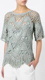 Fringed Macrame Top