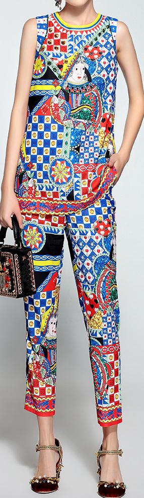 Printed Tank & Pant Set