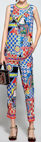 Printed Tank & Pant Set