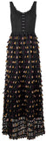 Black Corset Tassel-Embellished Maxi Dress