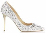 'Tia' Jeweled Leather Pumps in Black or White - DESIGNER INSPIRED FASHIONS