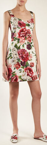Peony Print Mini Dress