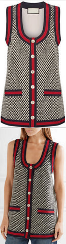Houndstooth Vest with Web-Trim