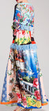 Multi Mixed Print Fringed Maxi Dress