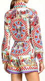 Carretto Print Blouse and Short Set
