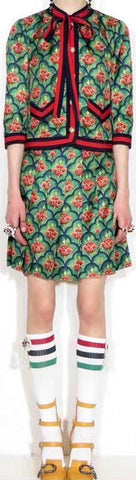 Floral Printed Top with Web Detail & Matching Skirt | DESIGNER INSPIRED FASHIONS