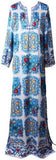 Print Long Maxi Kaftan Dress-Multi Color