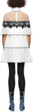 Monochrome Pleated Embroidery Dress