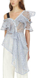 Asymmetric Circle Floral Lace Top