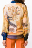 Sheer Printed Silk Shirt