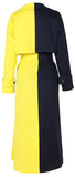 Color-Block Lace-Up Trench Coat