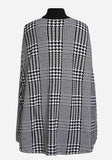 Houndstooth High-Neck Cape-Dress