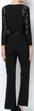 Lace Panel Cady Jumpsuit in Black - DESIGNER INSPIRED FASHIONS