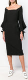 Flared Sleeve Dress, Black