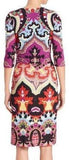 Moroccan Print Jersey Dress - Multi Color - DESIGNER INSPIRED FASHIONS