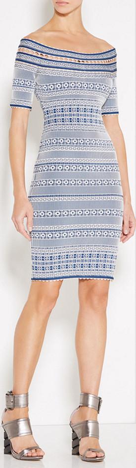 Lacey Plaited Lace Off-Shoulder Dress - DESIGNER INSPIRED FASHIONS