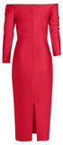 Off-the-Shoulder Red Rose Dress