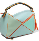 Paula's Ibiza Puzzle Color-Block Textured-Leather Shoulder Bag