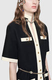 Bi Color Chain-Embellished Dress