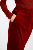 Red Velvet Midi Skirt