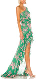 Jules One-Shoulder Floral-Print Chiffon Dress | DESIGNER INSPIRED FASHIONS