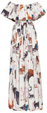 Animal-Printed Poplin Off-Shoulder Dress