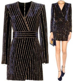 Bead Embellished Velvet Mini Dress - DESIGNER INSPIRED FASHIONS