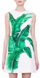 Brocade A-Line Banana Leaf Print Dress - DESIGNER INSPIRED FASHIONS