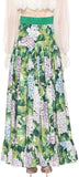 Hydrangea Print Maxi Skirt