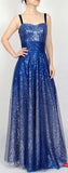 Blue Embellished Sleeveless Gown
