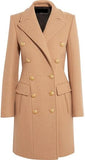 Double-Breasted Gold Metal Button Coat