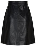 Black Embellished Faux-Leather Skirt