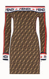 Multicolor Cotton Jersey Logo Dress