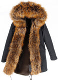 Fur Hooded, Trimmed & Lined Parka Coat