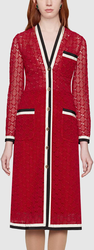 GG Macramé Long Sleeve Dress