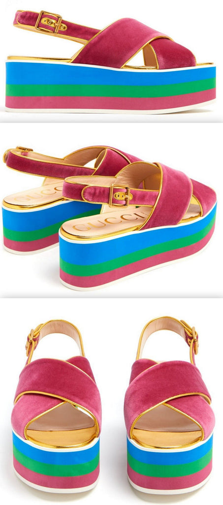 Peggy Velvet Platform Sandals