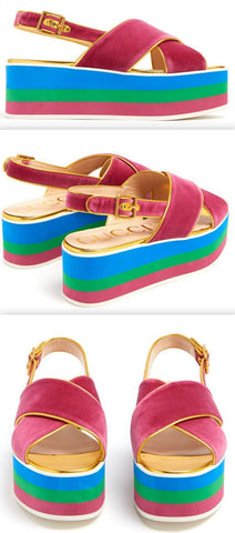 Peggy Velvet Platform Sandals
