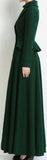 Long Peplum Wool Coat
