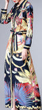 Long Tropical-Print Shirt-Dress