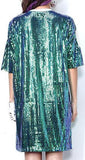 Sequin Embellished Jersey T-Shirt in Green - DESIGNER INSPIRED FASHIONS