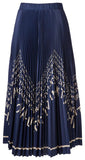 Pleated Skirt in Logo Chevron Skirt