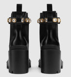 Leather Ankle Boots with Belt