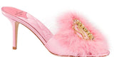 Maribou Trimmed Mules - Pink or White