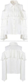 Ruffled Cold-Shoulder Flared-Sleeve Blouse